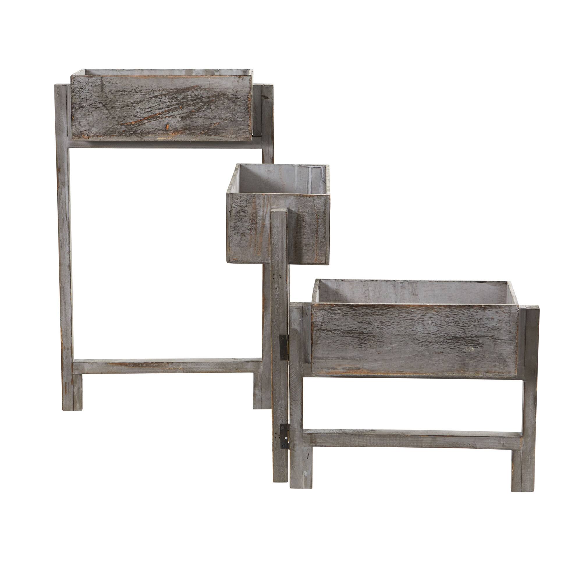 3.5ft. Gray Washed Expandable Decorative Planter